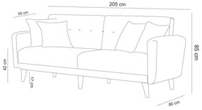 Set canapea fotoliu Aryanna (Gri). 1101495
