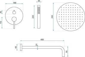 Set de dus incastrat Rea Argon Gold + BOX