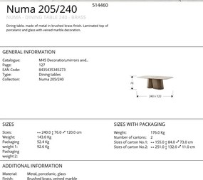 Masa dining design LUX Numa 240cm