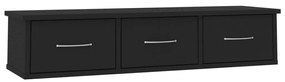 800595 vidaXL Dulap de perete cu sertare, negru 88x26x18,5 cm lemn prelucrat