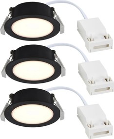 Set de 3 spoturi incastrabile baie IP65 LED Olea negru