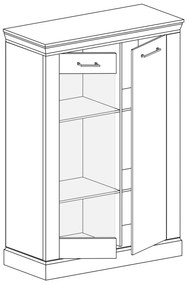 Vitrină Atena 12 (cu iluminat LED) (craft auriu). 1055349
