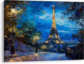 Tablou - Pictură în ulei a Turnului Eiffel (70x50 cm)