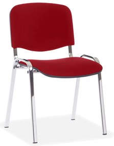 Scaun de conferinta Viva, picioare cromate, rosu