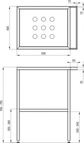 Lavoar baie pe blat si consola sustinere, 565 x 400 x 750 mm, Deante Temisto