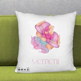 Perna Personalizata Zodie Gemeni, 40x40 cm, Alb Pufos, Husa Detasabila, Perna Inclusa, BEKZ®