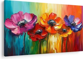 Tablou - Cinci flori colorate (90x60 cm)