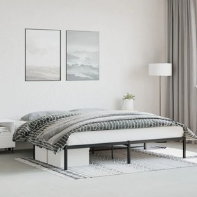 vidaXL Cadru pat metalic, negru, 193x203 cm