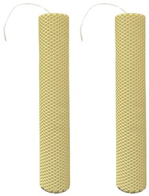 Set 2 Lumanari naturale fagure din Ceara de Albine colorata Vanilie 4,5 cm, 35 cm