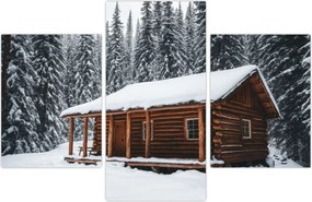Tablou - Cabană acoperită de zăpadă (90x60 cm)