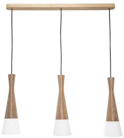 Lustra suspendata din lemn design modern Cone maro