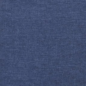 Cadru de pat cu tablie, albastru, 120x200 cm, textil Albastru, 120 x 200 cm, Benzi verticale
