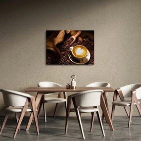 Tablou pe sticlă - O ceașcă de cafea (70x50 cm)