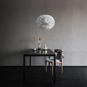 Abajur modern cu pene de gasca EOS gri deschis, 65cm