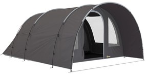 Outsunny Cort de camping cu terasă pentru 4 până la 6 persoane ușor ventilat impermeabil 5 000 mm montare ușoară sac de transport gri | Aosom Romania