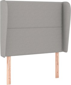 vidaXL Tăblie de pat cu aripioare gri deschis 93x23x118/128 cm textil