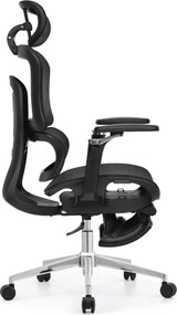 Scaun Ergonomic Premium ErgoFlex UltraMesh 5D cu Suport Lombar, Spătar Reglabil pe Înălțime, Șezut Translație, Reclinabil, Negru