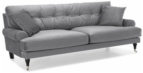 Canapea Seattle E120Numărul de locuri: 3, Gri, 222x100x87cm, Tapiterie, Picioare: Role, Lemn
