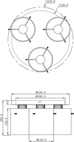 Plafonieră Globo 15904-3D TULIVAR 3xE27/40W/230V