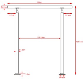 Deuba Balustrada scarii - 150 cm