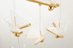 Lustra cu 5 pendule LED design modern Fluture 5 auriu