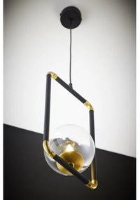 Lustră pe cablu Jupiter 2023 ZAFRA 1xG9/10W/230V negru/auriu/transparent