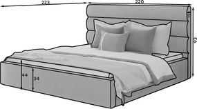 Pat Caramel 200x200 cm Soft 11 cu somiera de lemn