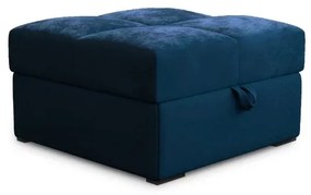 Taburet albastru inchis ZENOVA cu spatiu de depozitare 65x65 cm