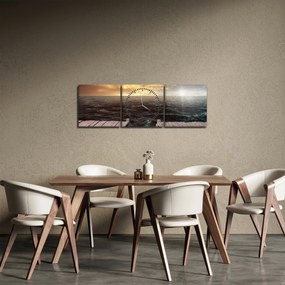Tablou cu marea (cu ceas) (90x30 cm)