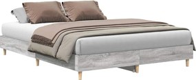 vidaXL Cadru de pat fără saltea Gri Sonoma 150x200 cm Lemn prelucrat