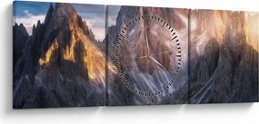 Tablou - Panoramă de munte (cu ceas) (90x30 cm)