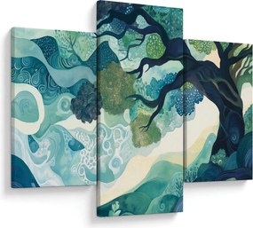 Tablou – Coroană verde a arborelui vieții (90x60 cm)