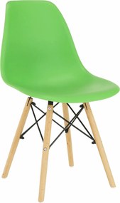 Scaun CINKLA 3 NEW, verde/fag, plastic/lemn, 46x54x82 cm