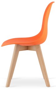 Scaun portocaliu KITO cu picioare din lemn de fag