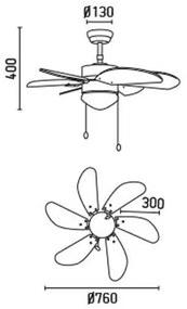 Lustra Ventilator diam. 76cm Palao 33179