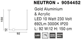 Lustra LED suspendata design modern Neutron auriu