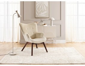 Fotoliu bej cu tapițerie din catifea reiată Niko – Ropez