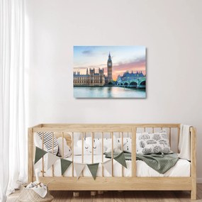 Tablou pe sticlă - Londra în culori pastelate (70x50 cm)
