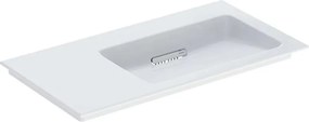 Lavoar pe mobilier Geberit One Slim cu scurgere speciala 90 cm alb blat stanga
