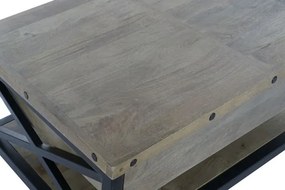 Măsuță de cafea din lemn de mango și metal, natur și negru, cu blat ridicabil și raft, finisaj mat, 44 x 116 x 74 cm, „Barlow” – Ethnic Collections