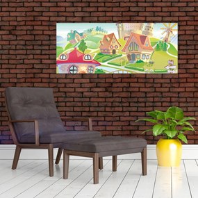 Tablou - Orășel colorat (120x50 cm)