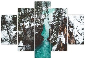 Tablou - râul de munte iarna (150x105 cm)