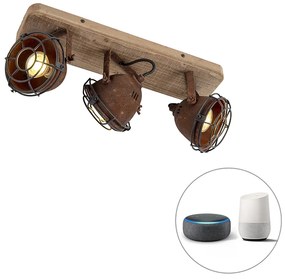 Spotlight inteligent maro ruginiu inclinabil inclusiv 3 WiFi GU10 - Gina