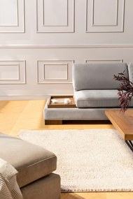 Canapea de colț Tulip Corner Right Without Pouf - Light Grey