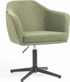HR832CROSS Scaun Catifea Reiată Premium culoare verde salvie cu Bază Neagră