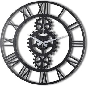 Ceas de perete Gear XL, negru, metal, 70x70 cm
