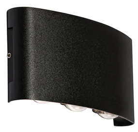 Aplică de perete exterioară neagră cu LED 6 lumini IP54 - Silly