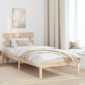 vidaXL Cadru de Pat cu Spătar 80x200 cm Lemn Masiv de Pin