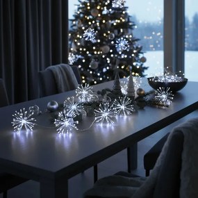 Brilagi - Instalație luminoasă LED de exterior pentru Crăciun, 150 LED, 5 m, IP44, alb rece, efect de artificii