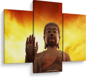 Tablou - Buddha cu fundal roșu și galben (90x60 cm)